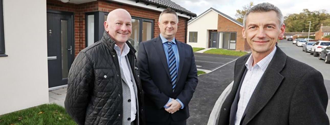 Livin's Sean Brodie (Executive Director of Finance and Development) with Andrew Kitchen (Head of Development) presenting a range of stylish new build shared ownership homes in Sedgefield