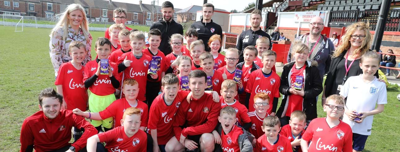 Shildon AFC children taking part in football holiday activities
