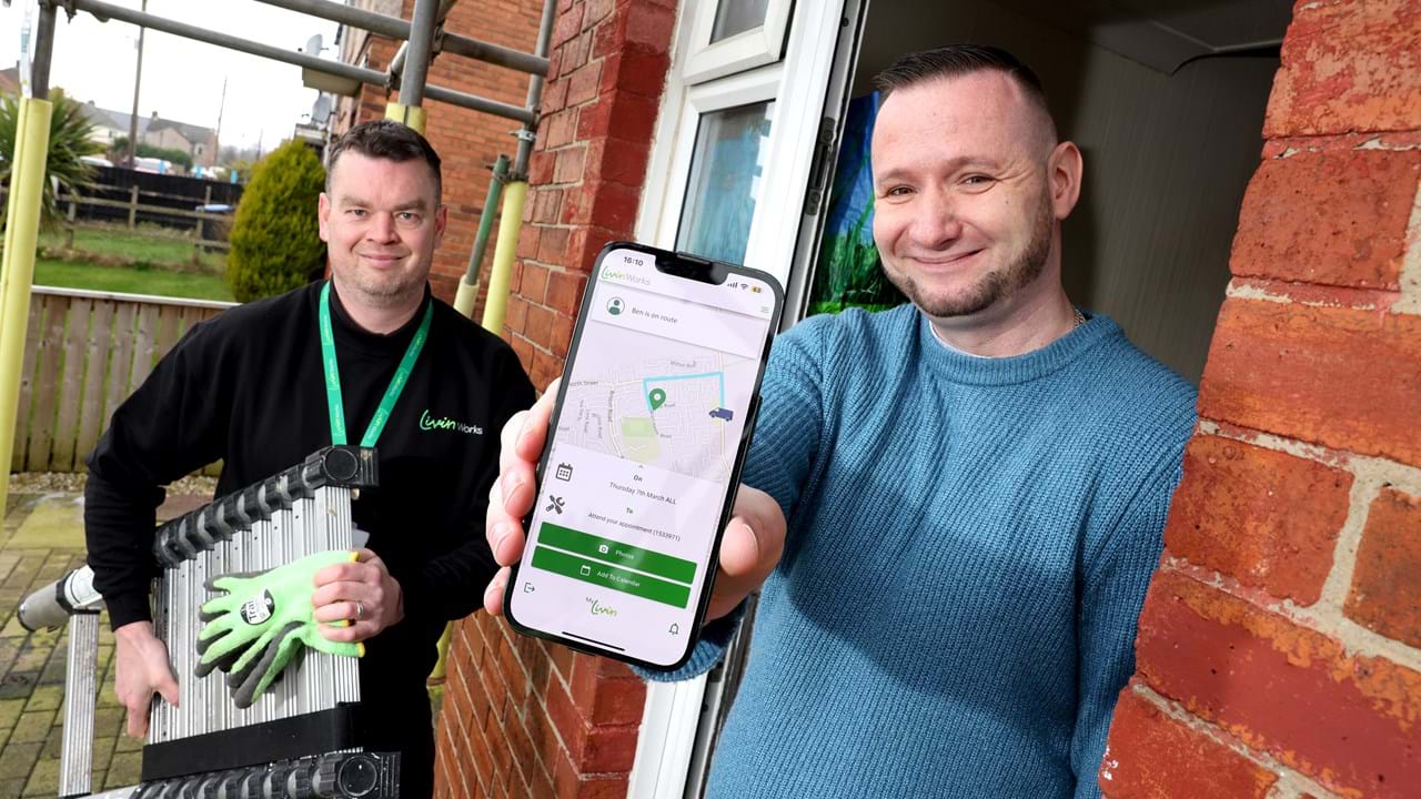 Chris Moore (Livin Works Operative) and Simon Emery (Livin tenant)