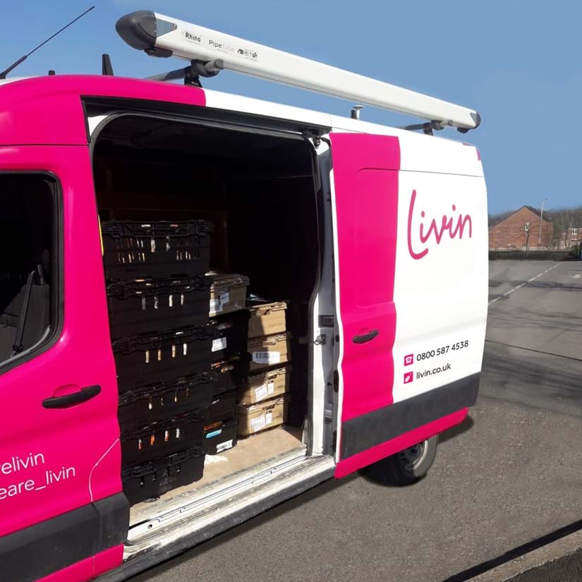 A Livin Works van delivery food parcels to the most vulnerable