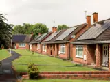Street view of bungalows with solar panels